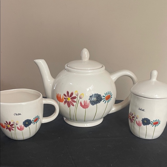 Rae Dunn Other - Rae Dunn Floral Boom teapot sugar and creamer